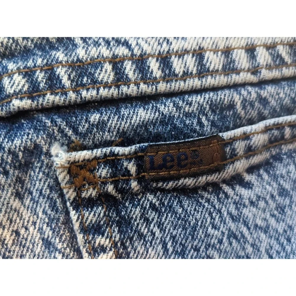 Vintage 1980 Lee Acid Wash Denim Jeans 33 x 30 Union Made Cotton USA 11454 B410